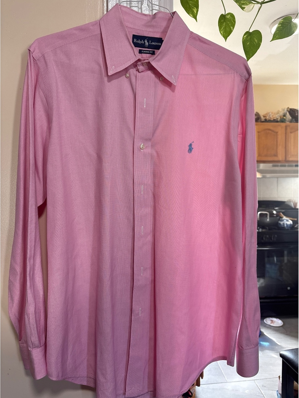 Ralph Lauren men dress shirt slim fit pink long sleeve